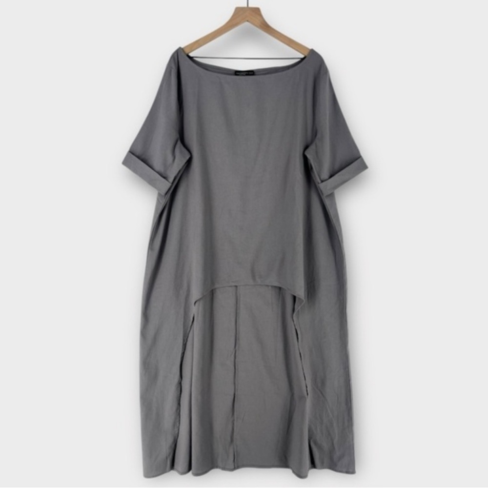 Faeriesty Tunic Shirt Dress Gray Large